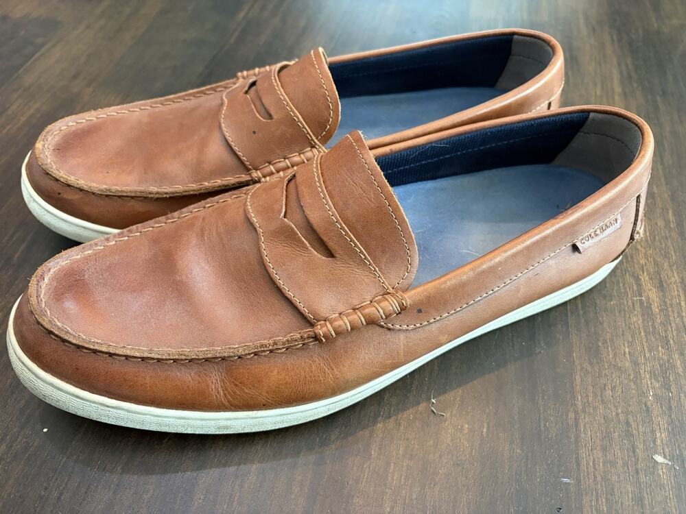 Men's Cole Haan Nantucket Penny Loafer Sneakers Tan Leather Slip On Shoes 13